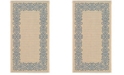 Safavieh Courtyard Natural and Blue 2'3" x 10' Runner Area Rug